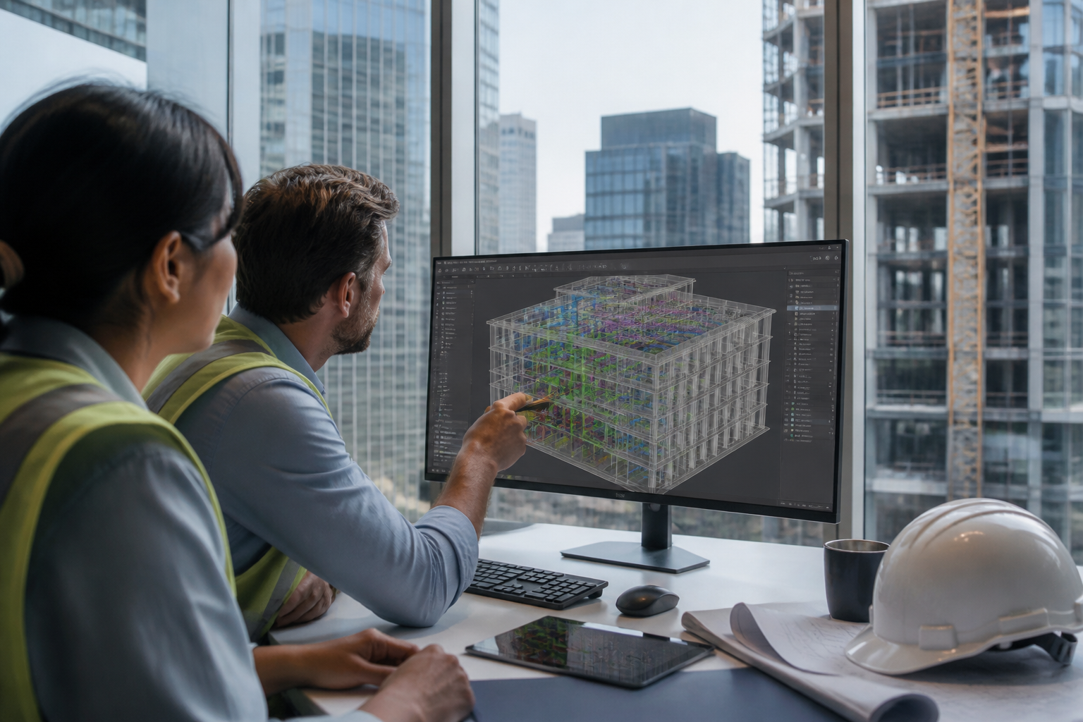 Commercial office tower LEED Gold BIM digital twin case study